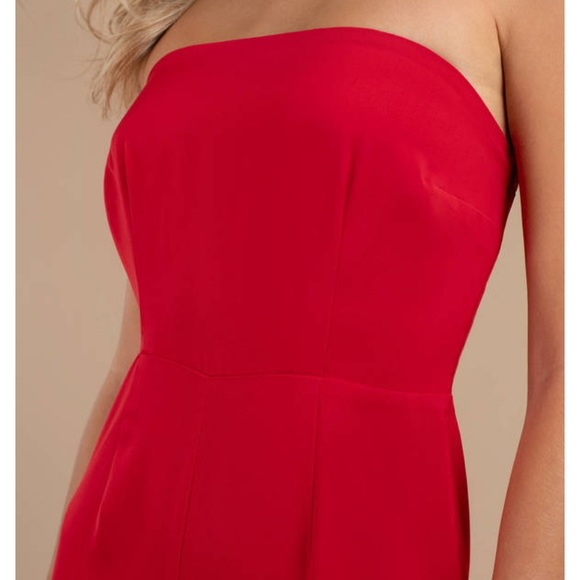 JANINE STRAPLESS JUMPSUIT IN RED (💥Last Chance) - Picture 2 of 6